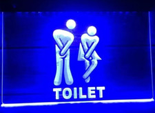 Funny Toilet Bathroom 3D LED Neon Light Sign For Men Women Washroom Wall Décor