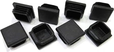 8 Pack 1 1/4 Inch Square Black Plastic Plug,Tubing End 1 1/4 inch-8pcs