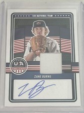 2023 Panini USA Stars Stripes ZANE BURNS 15U-ZB Auto Jersey Autograph