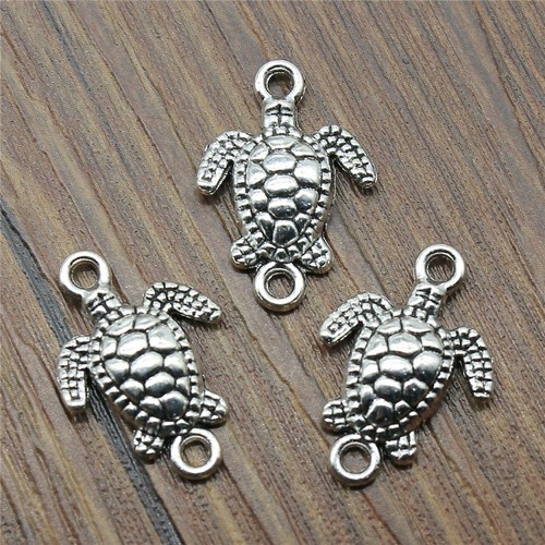 Sea Turtle Connector Charms Animal Charm Pendant Jewelry Making Connectors 10Pcs - Picture 8 of 12