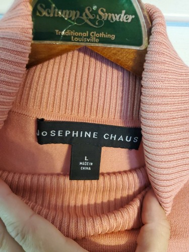 Josephine Chaus Large Silk Blend Sweater Pink Orange EUC sleeveless - Picture 4 of 5