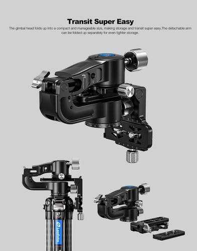 Leofoto PG-2 Folding Gimbal Head Tripod Head for Camera & Lens | Arca Compatible - Picture 5 of 11
