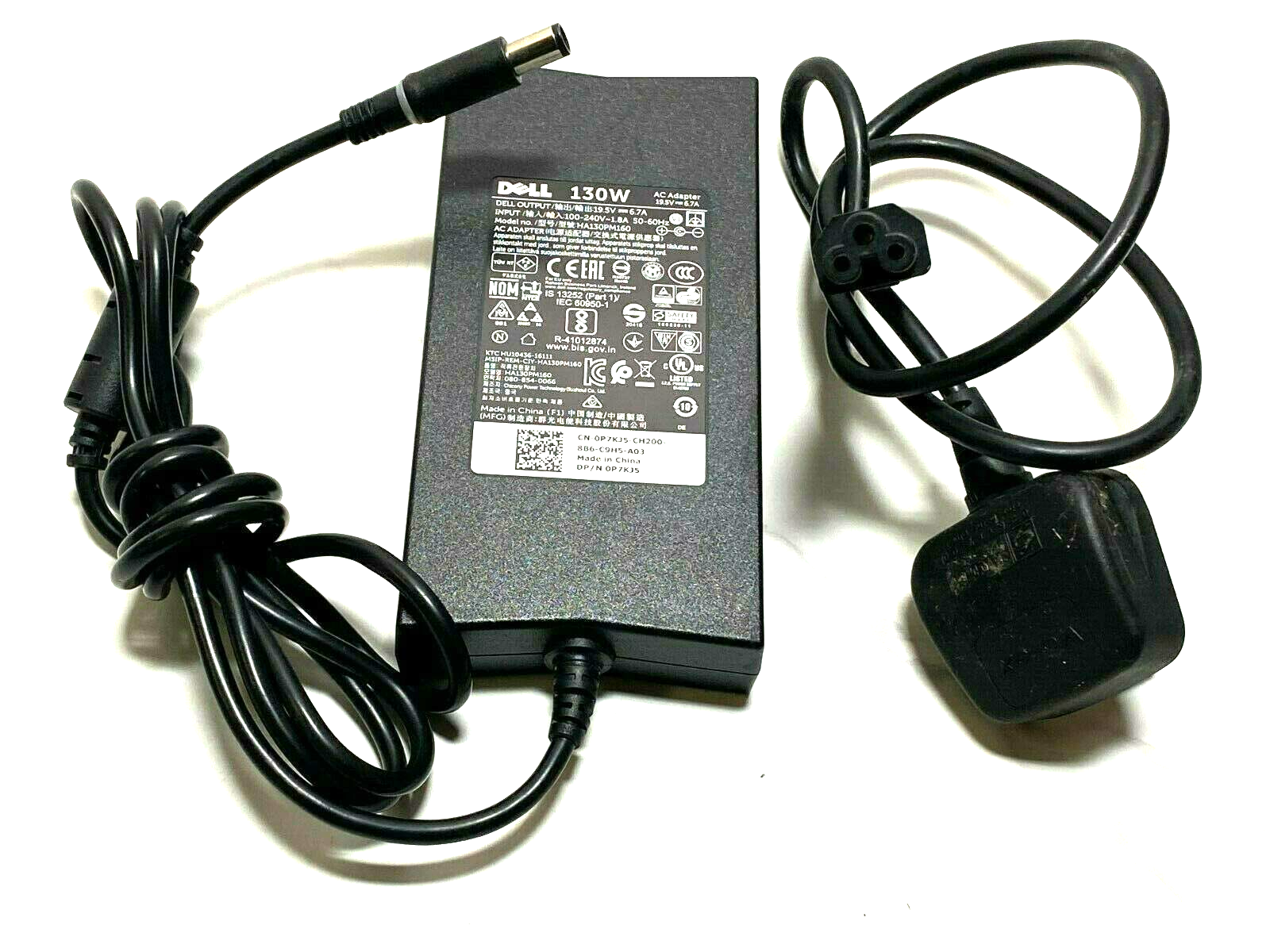 GENUINE DELL LAPTOP CHARGER PIN SIZE    130W WITH POWER  LEAD | eBay