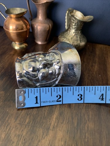 Vintage Copper, Brass, Silver Tone Textured Creamers Mini Metal Mugs Lot Of 4 - Picture 9 of 11