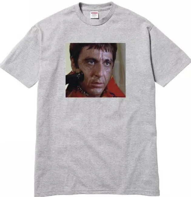 Supreme Scarface Shower Tee Size Medium Heather Grey FW17 BNWT 100 Authentic