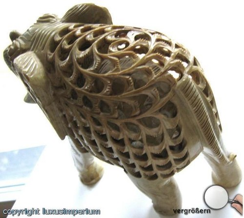 *Elefant in Speckstein Elefanten Tier Tiere Stein Antikelefant Figur Massiv Deco - Bild 4 von 12