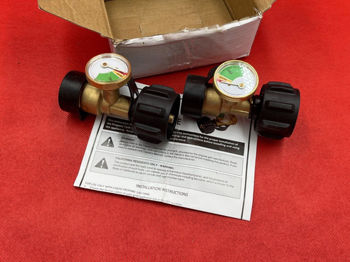 Propane Tank Gauge Brass Adapter w/Gas Pressure Level Meter Indicator for BBQ RV