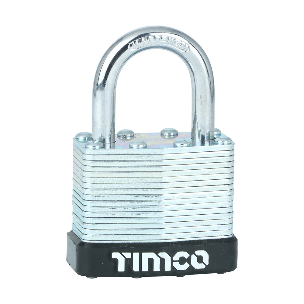 Timco Laminated Padlock Security Lock Sheds Gates Chains Protection Zinc 40mm