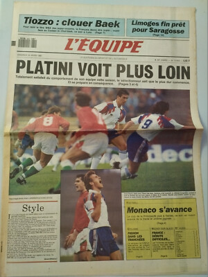 L'Equipe Journal 30/03/1990; PLatini voit plus loin/ Tiozzo-Baek