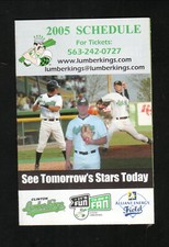 2005 Clinton LumberKings Ian Kinsler John Danks Pocket Schedule Clinton Printing
