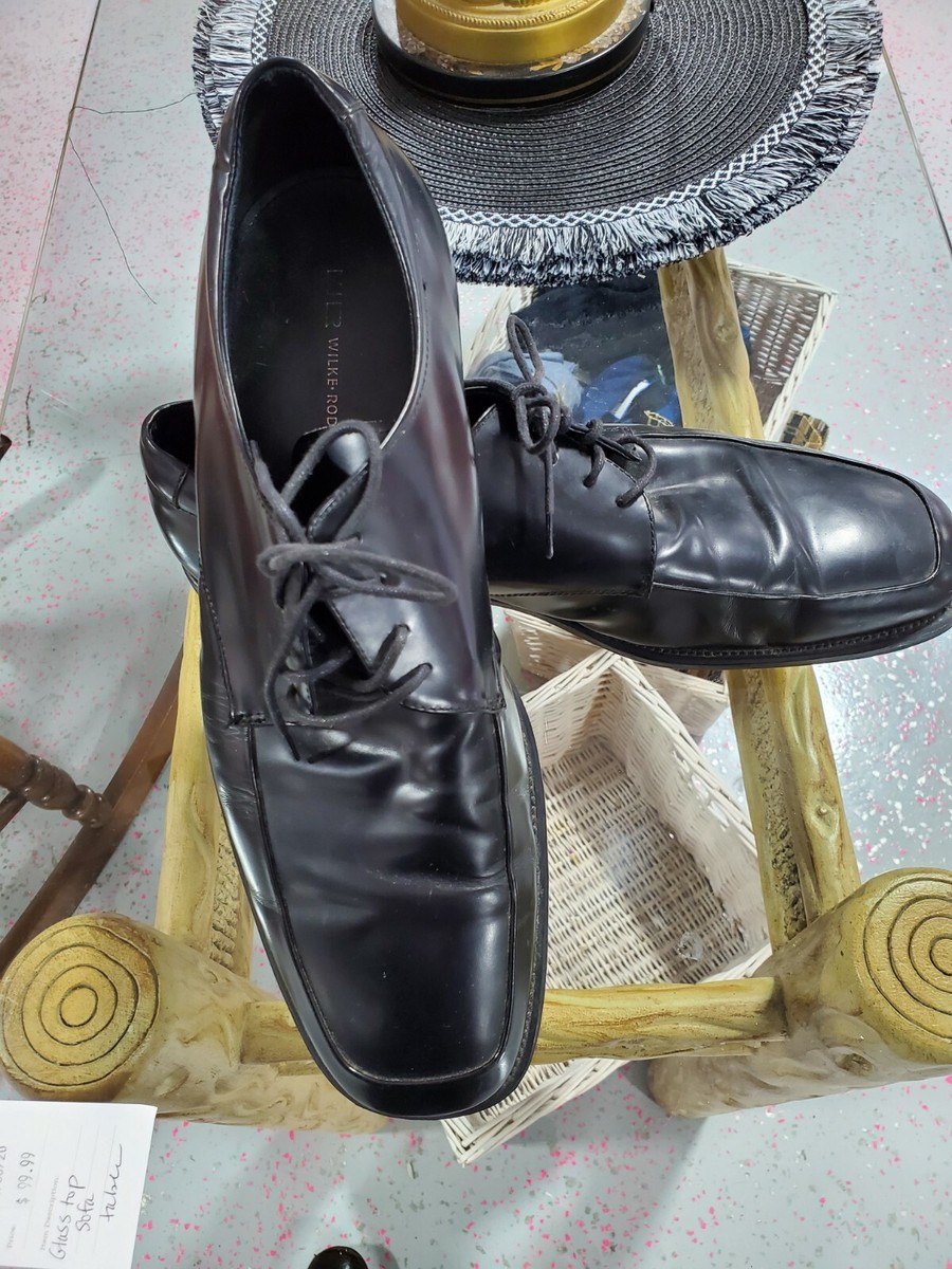 Wilke Rodriguez Square Toe Derby Dress Shoes Black Leather  display picture 1
