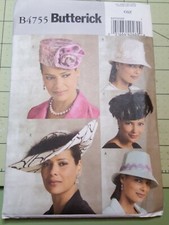 Butterick Pattern B4755 Fancy Church Hats 5 Styles Special Wedding Bridal  UNCUT