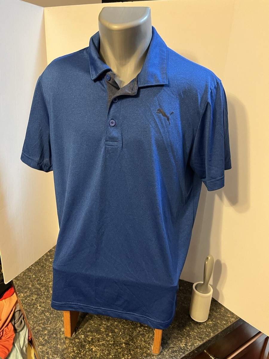PUMA Dry Cell Men's POLO Golf Shirt Royal Blue Medium Polyester | eBay