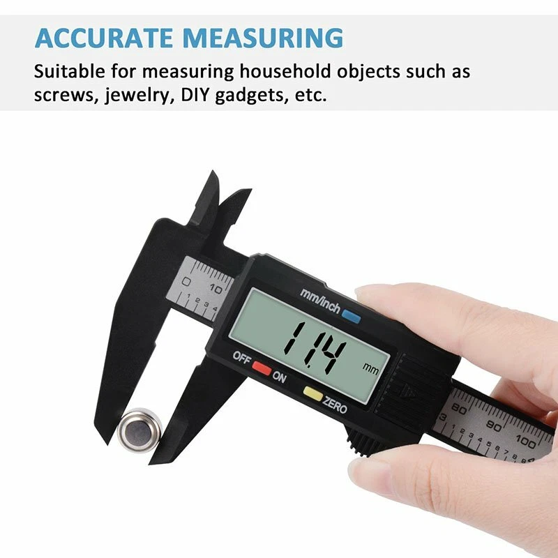 6" LCD Digital Caliper Electronic Gauge Carbon Fiber Vernier Micrometer Ruler - Image 2 of 4