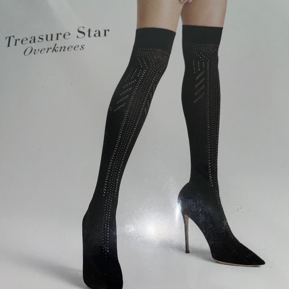 Wolford Treasure Star Overknees Color: Negro/Negro Talla: Mediana 31666 Foto 3 de 4
