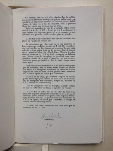 Robert LEBEL "Léonard de VINCI ou La fin de l'humilité" NUM. et SIGNé IPOUSTEGUY - Picture 2 of 4