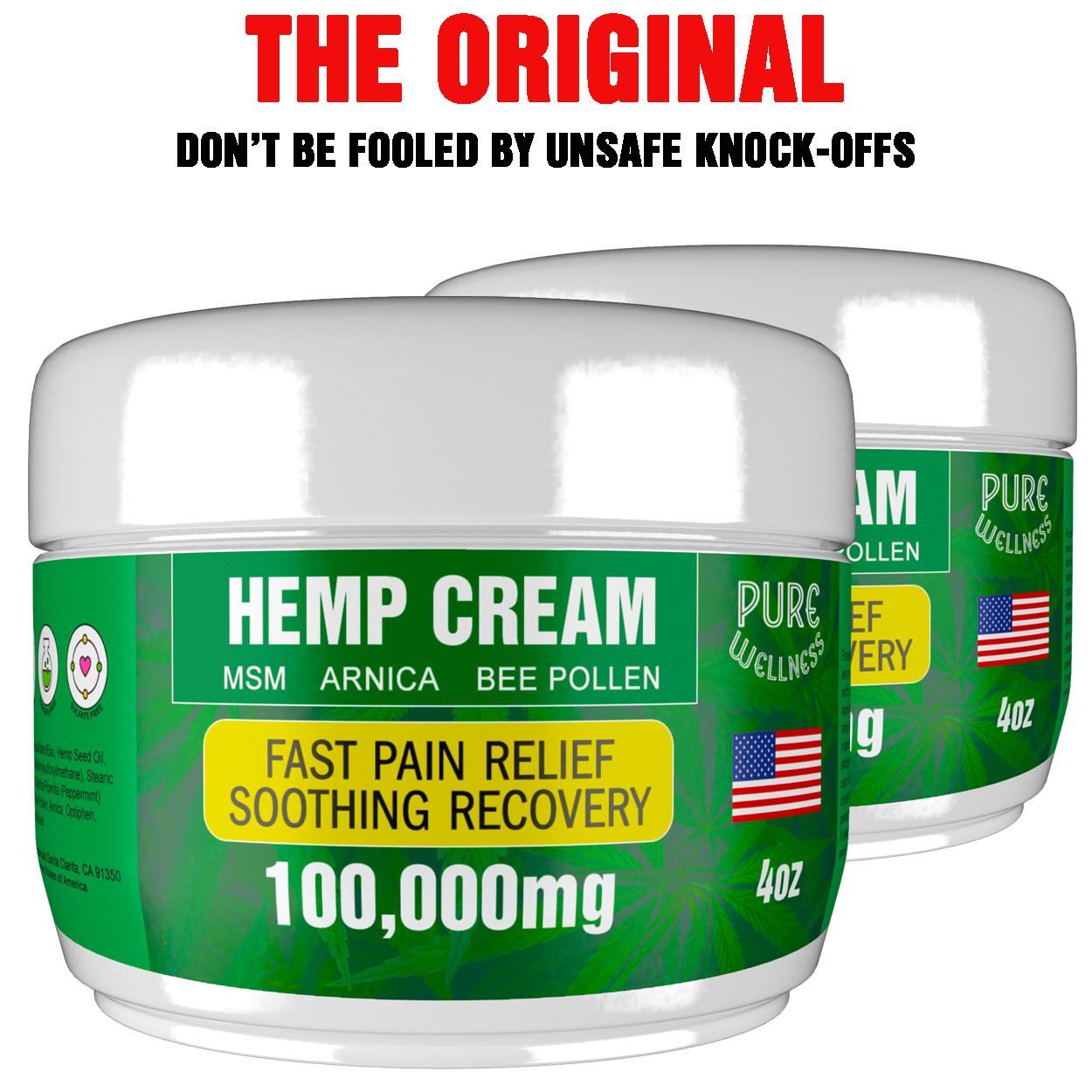 Hemp Oil Pain Relief - Works Fast - (2x 4oz) Made In USA | M