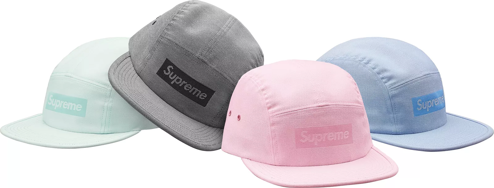 Casquette de camp logo boîte jacquard suprême rose noir citron vert S/S 18