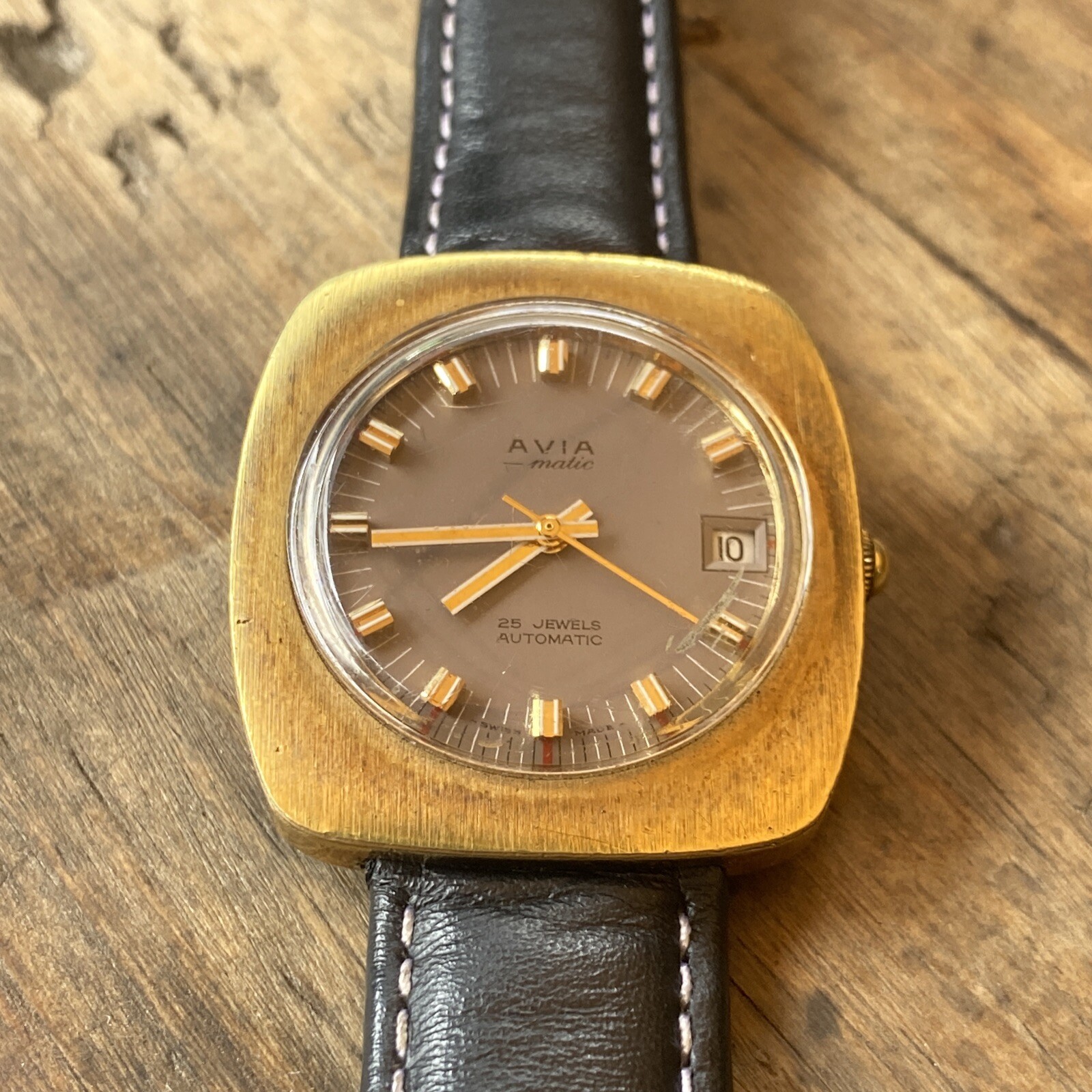 Avia Matic Date Window Automatic Winding Vintage … - image 4