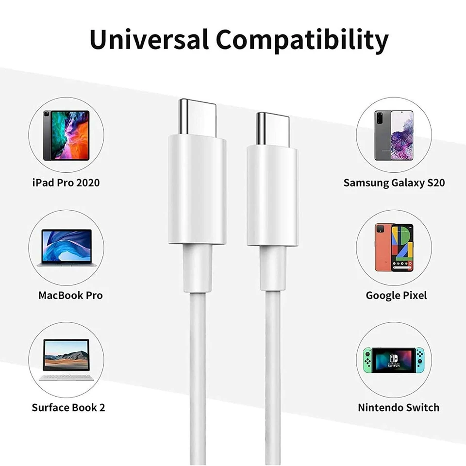 50X 60W Type C To USB C Cable Fast Cord For iPad Mini/Macbook Pro/iPhone 15 16 - Image 4 of 4