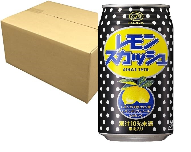 Fujiya, Lemon Squash, Long-seller, Japanese Drink, 350g x 24 cans