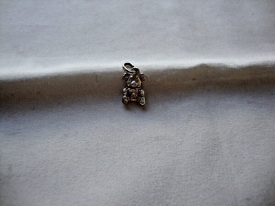 VINTAGE 1980s TINY 3D 'TEDDY' BEAR STERLING SILVER STAMPED 925 CHARM/PENDANT