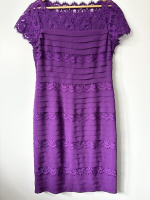 Jacques Vert Aubergine Lace Dress Mother Of The Bride Wedding