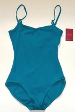 Capezio Team Camisole Leotard Bodysuit Adjust Strap TB1420 Teal New Women