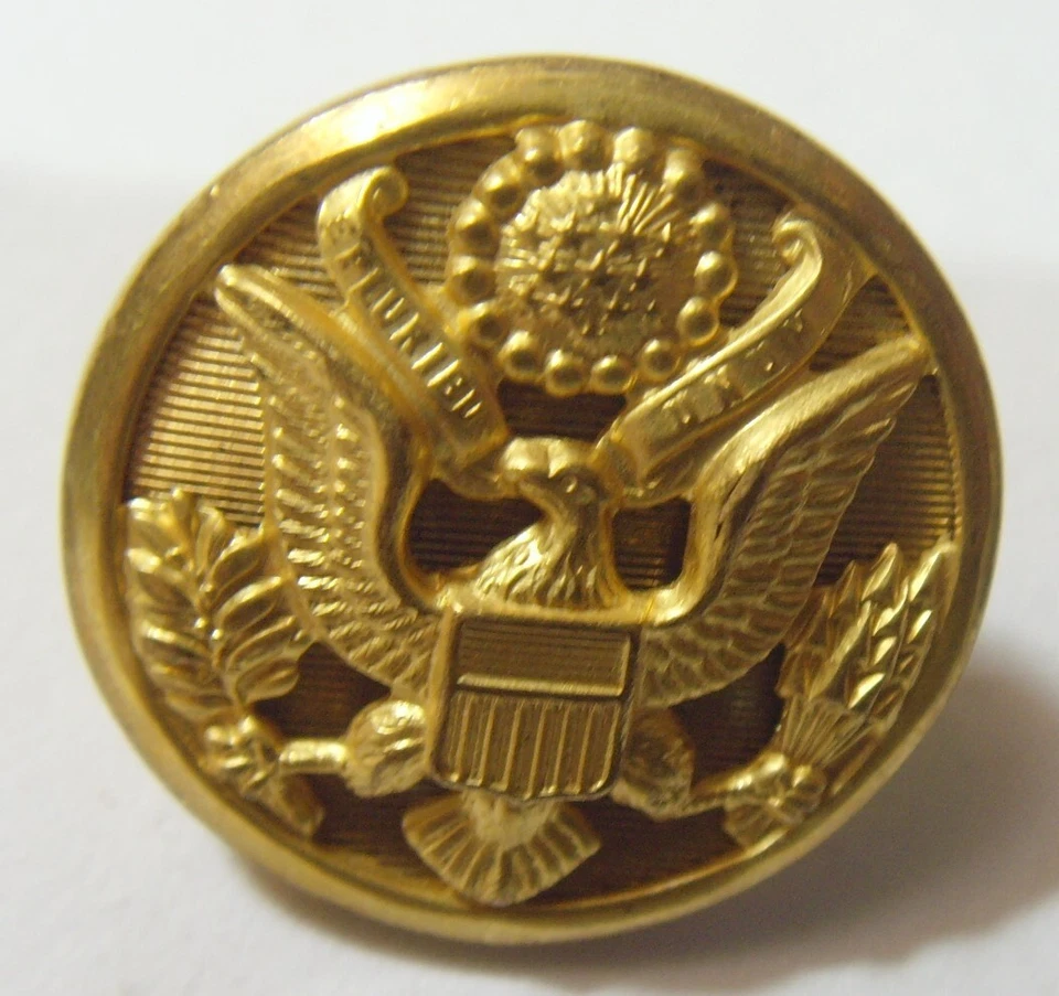 Antique 23 mm collector button gold tone metal America Great seal 53454 - Image 3 of 4