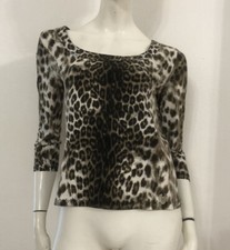 CLASS ROBERTO CAVALLI Maglia marrone beige fantasia maculata Tg 48