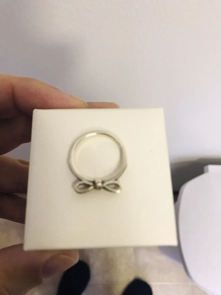 Vintage Bow tie Pandora Ring S925 ALE Size 52 Silver No Box - Image 3 of 4