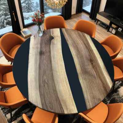 Modern Epoxy Resin Table   Custom Wood Dining or Coffee Table Handmade