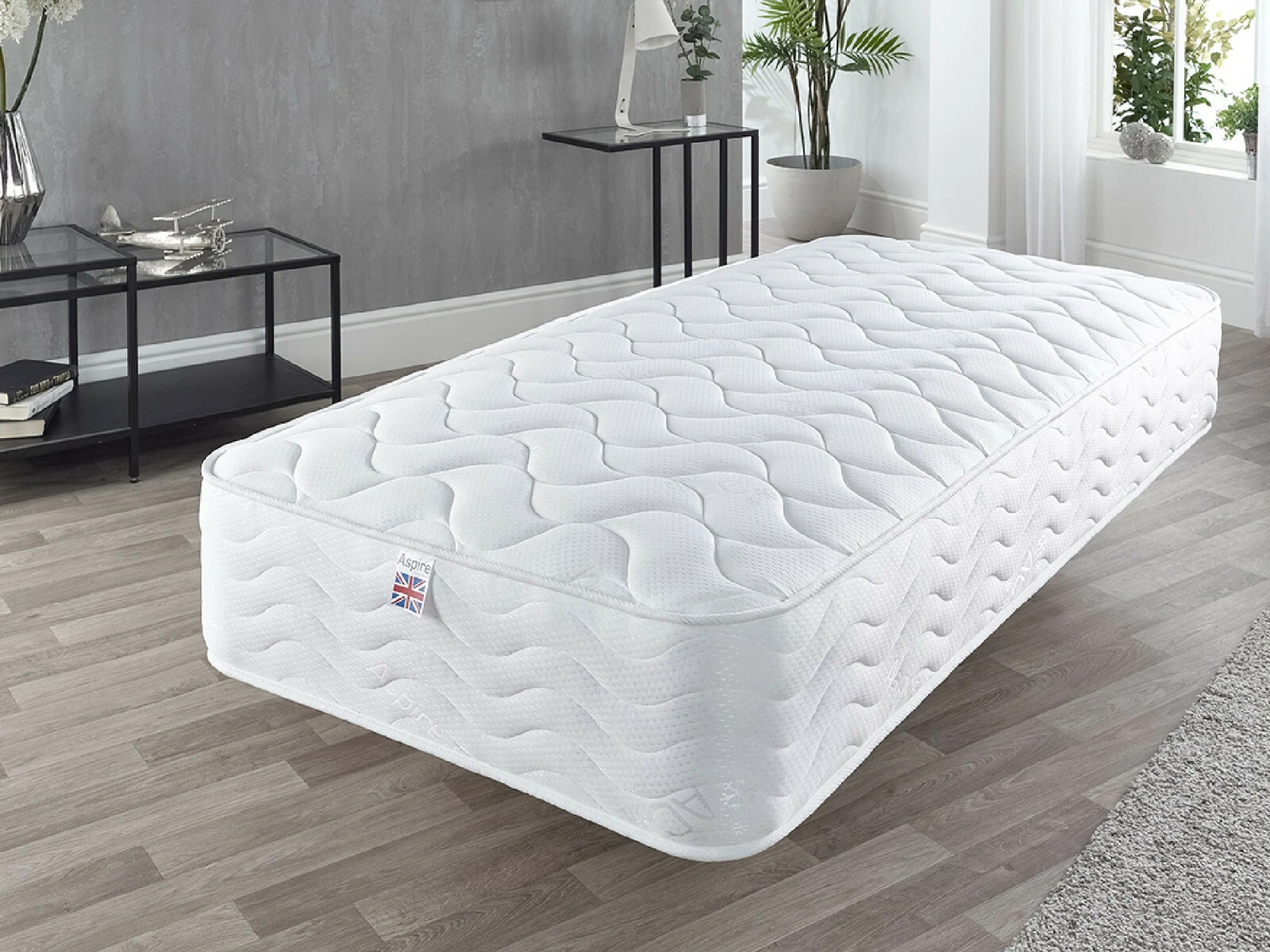 Aspire 8" Eco Foam Rolled Mattress UK Made Medium Soft AC Cool Sleep Surface