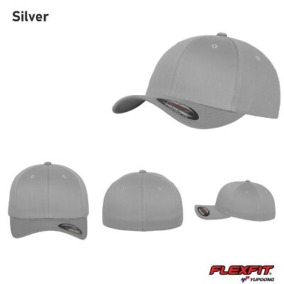 Original FLEXFIT  Wooly Combed  Baseball Cap / Mütze / Kappe Silver