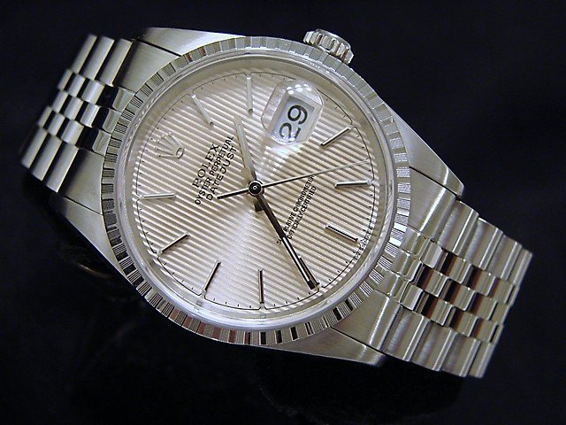 Rolex Datejust シルバー文字盤 ステンレス Rolex Mens Datejust Gold & Steel Silver Index Dial Leather