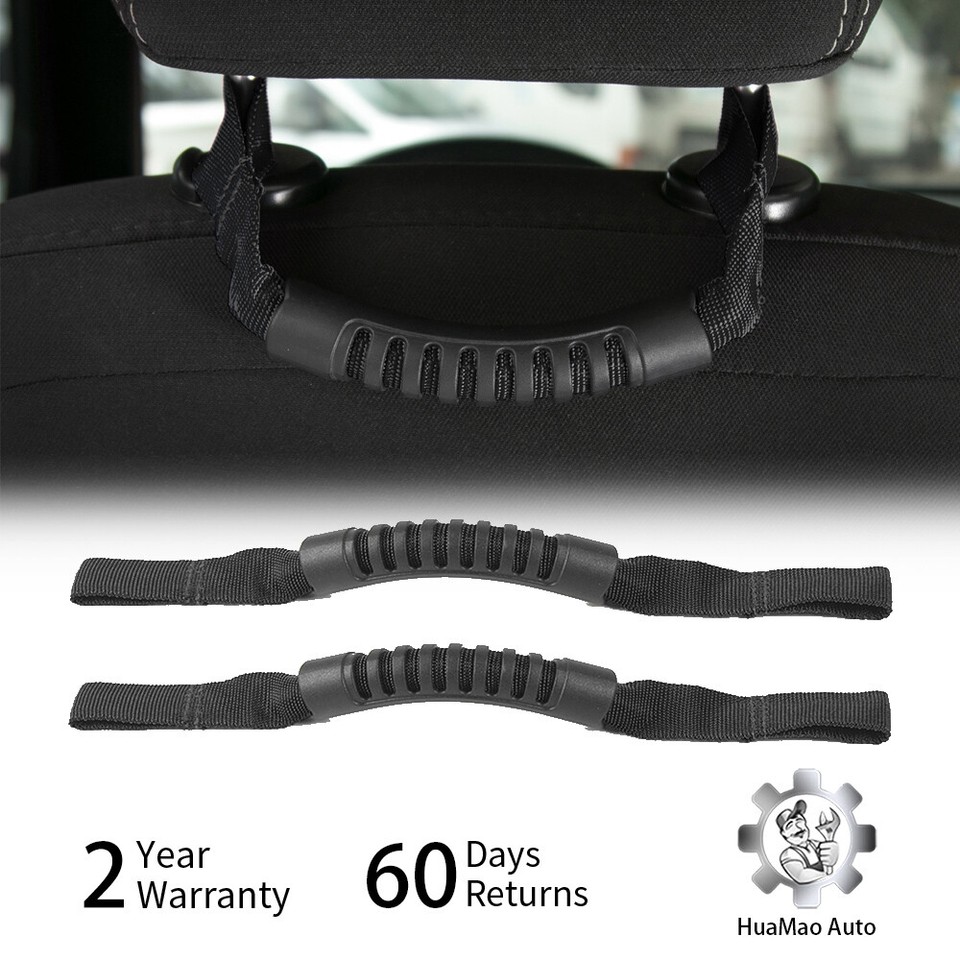 Grab Handles Grip Handle Roll Bar Grab Handle for Jeep Wrangler JL JK TJ YJ CJ (2PC Black) in