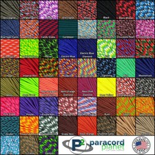 550 Paracord Rope Type III Mil-Spec - 60 Colors  Patterns - 25,50,100 FT