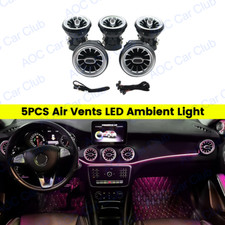 5PCS Air Vents LED Ambient Light 12Colors Fit Mercedes Benz CLA Class W117 W176