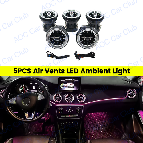 Luz ambiental LED 5 PIEZAS ventilaciones de aire 12 colores para Mercedes Benz clase CLA W117 W176 - Imagen 1 de 15