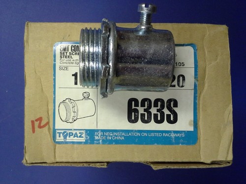 TOPAZ EMT connector 1" - SET SCREW TYPE STEEL Lot of 12 pieces - Bild 1 von 3