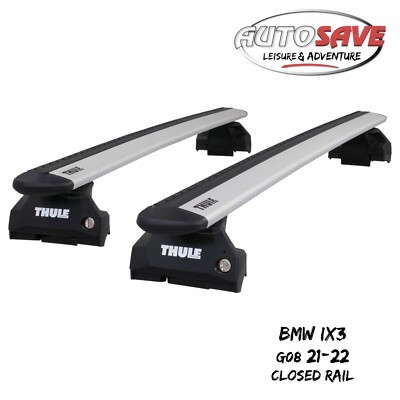 THULE - WingBar Evo Silver Roof Bars to fit BMW iX3 G08 (2021-22) w/ Closed Rail