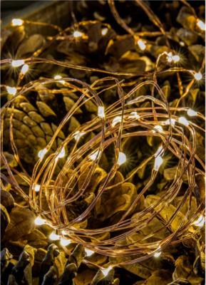 3 x Dobbies 100 LED warmweiße Weihnachtsbeleuchtung auf Kupferdraht - 5 Meter lang