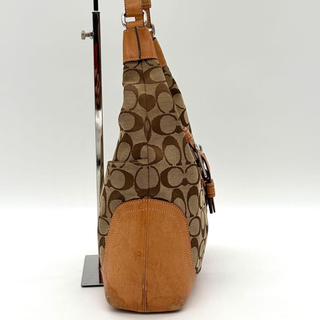 COACH Soho One-Shoulder Signature Hobo Bag Beige Y2K - Gem
