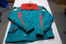 VINTAGE 80'S SKI COAT JACKET PUFFER BUTTON ZIP MEDIUM