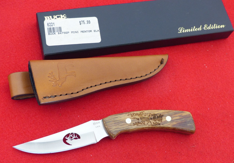 Buck 047SEP Mini Mento Elk limited edition custom cutout full tang knife