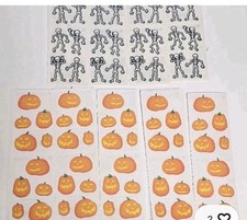 Mrs. Grossmans Sticker Lot 90s Halloween Pumpkin Skeleton Large Lot 40 Sheets