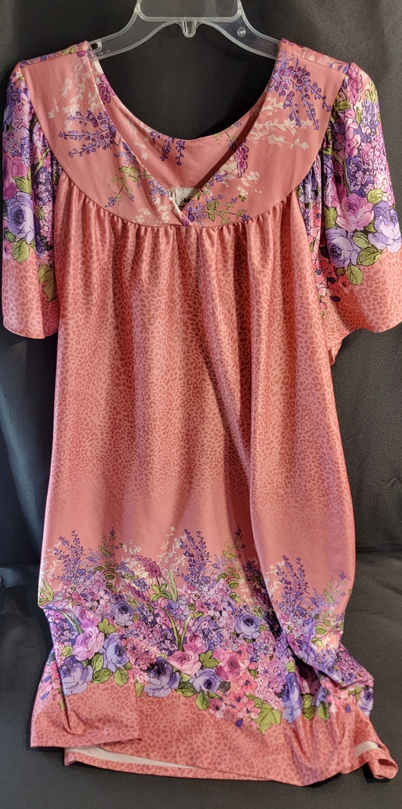 Anthony Richards 3X Floral Muu Muu House Dress Cottagecore Pink Cheetah Granny