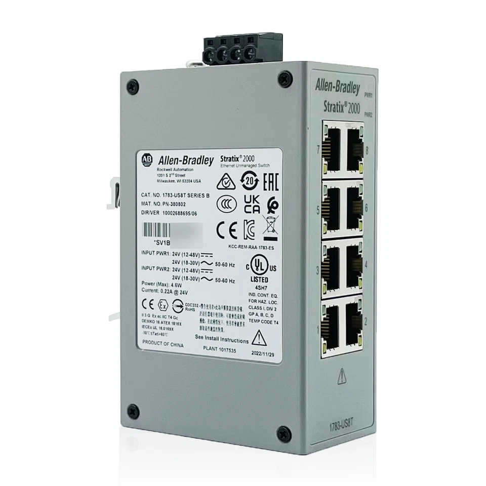 AB 1783-US8T 1783US8T Statix 2000 Unmanaged Ethernet Switch New Seal US Free Tax - Image 3 of 4