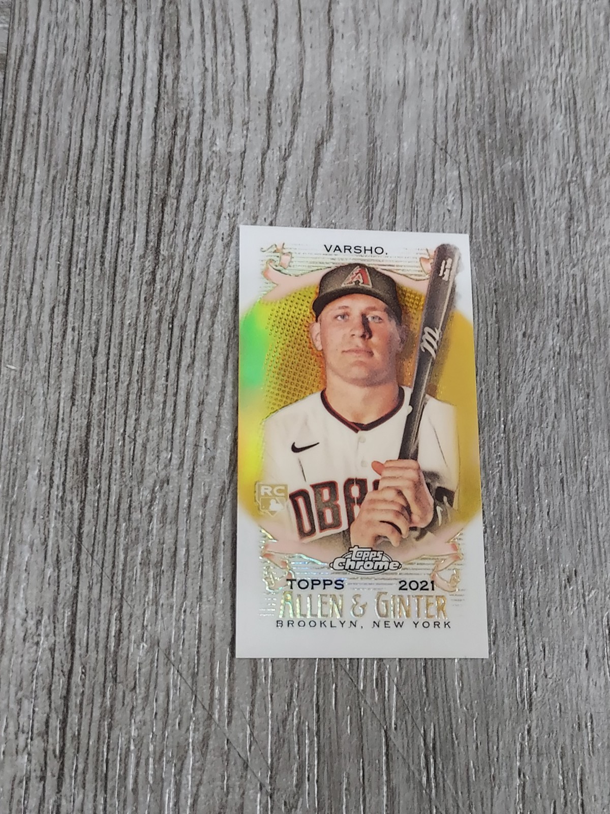 DAULTON VARSHO 2021 ALLEN AND GINTER CHROME GOLD REFRACTOR MINI CARD.#22/50.