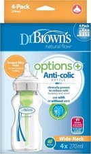 Image of Dr. Brown's Natural Flow Anti-Colic Options+ Narrow Glass Baby Bottle 9oz/270 ml